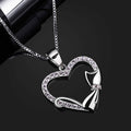 Collar con Colgante de Gato con Forma de Corazón y Diamantes Completos