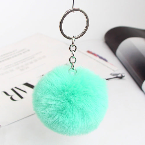 20 Farben Flauschiger Fell-Pom-Pom-Schlüsselanhänger Weicher Kunstfell-Ball Auto Schlüsselanhänger Schlüsselhalter Damen Taschenanhänger Schmuck