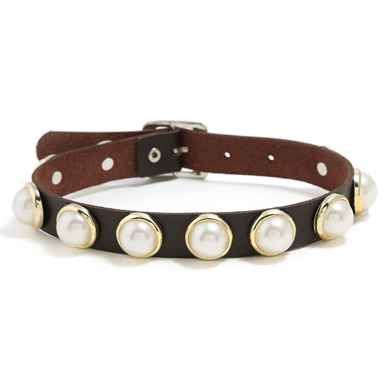 Lederhalsband für Damen Gothic Punk Kette