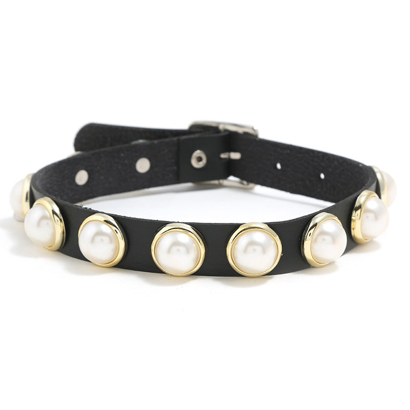 Lederhalsband für Damen Gothic Punk Kette