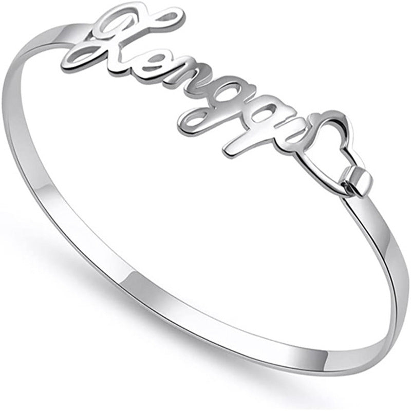 Pulsera con Nombre Personalizado Brazaletes Personalizados de Acero Inoxidable