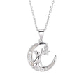 S925 Silber schlichtes Temperament Mondkatze Zirkon Anhänger
