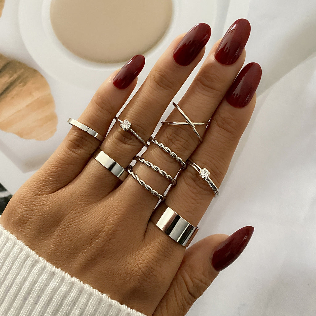 9 Piece Woven And Twisted Ring Ring