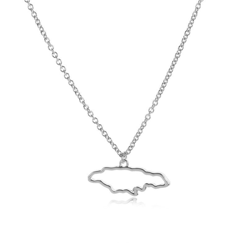 Collar con el mapa de un país Collar con el mapa de una ciudad natal europea