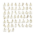 52Pcs Random Mixed Shape Ancient Letters Charms Gold 26 Letter Pendants For Diy Necklace Keychain Jewelry Gifts Making Tools