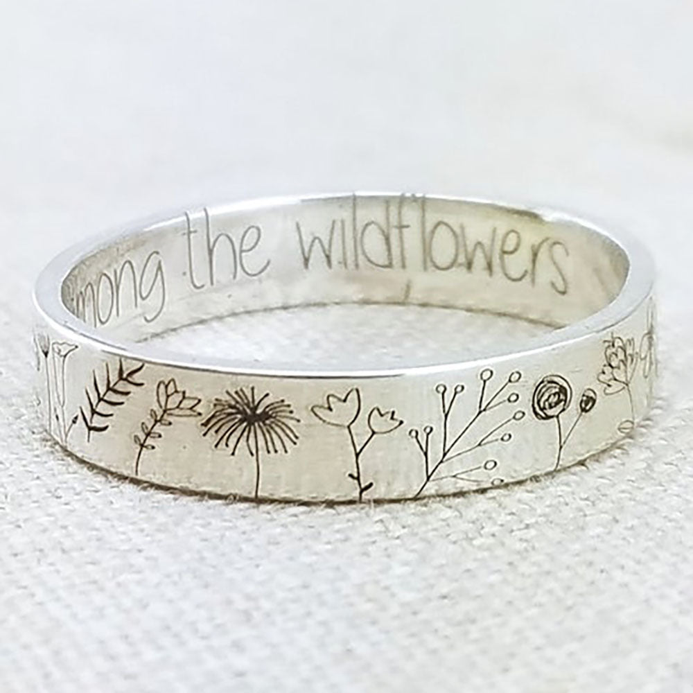 Europäischer und amerikanischer grenzüberschreitender neuer Stil You Belong Among The Wildflowers Einfacher Löwenzahnring