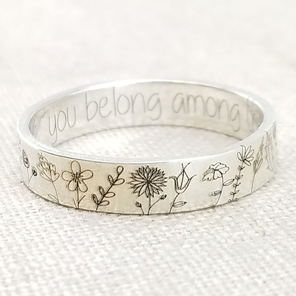 Europäischer und amerikanischer grenzüberschreitender neuer Stil You Belong Among The Wildflowers Einfacher Löwenzahnring