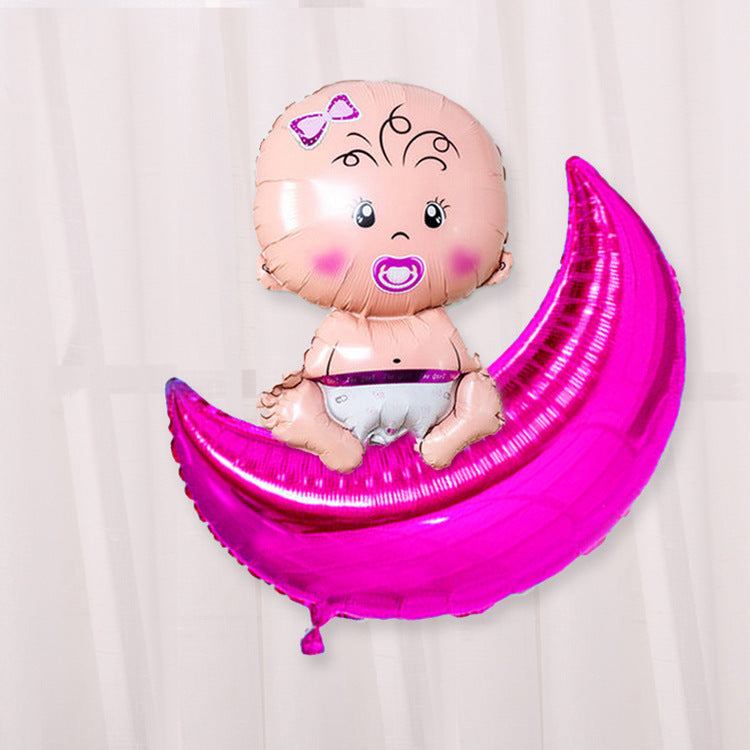 Baby Geburtstag Deko Aluminiumfolienballon 36 Zoll 22 Zoll Großer gekrümmter Mond Aluminiumfolienballon Großhandel