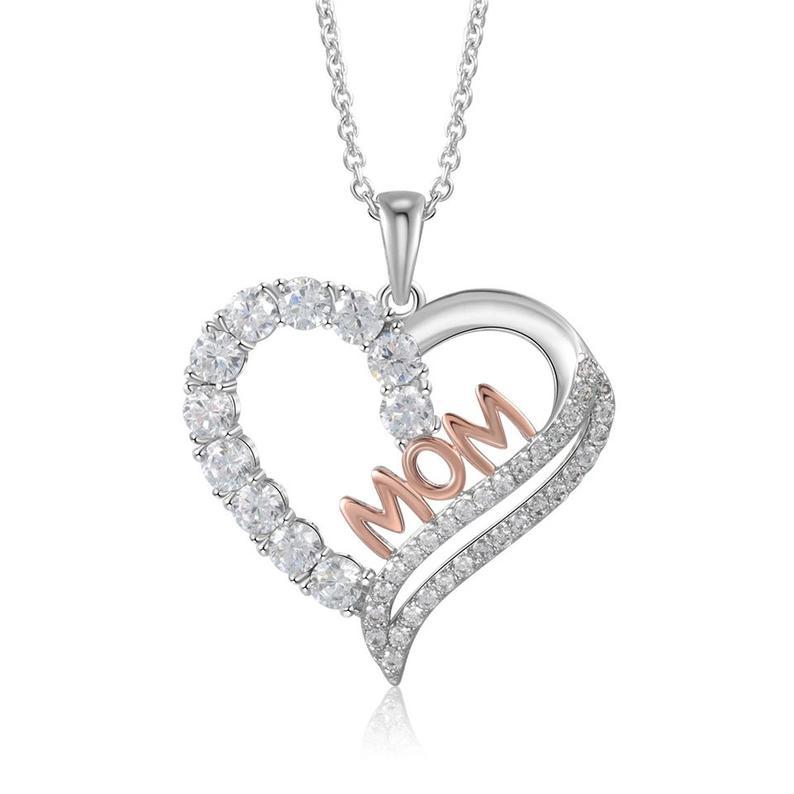 Europäische und amerikanische grenzüberschreitende Schmuckmode Kreatives Muttertagsgeschenk Mama Liebe Diamant Anhänger Halskette Accessoires