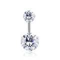 Stahlfarbe Bauchnabelpiercing Punk Bauchnabel Schnalle Körperschmuck