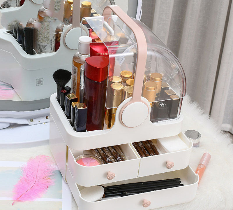Lippenstift-Großraum-Schminktisch und Hautpflegeprodukt-Ablage