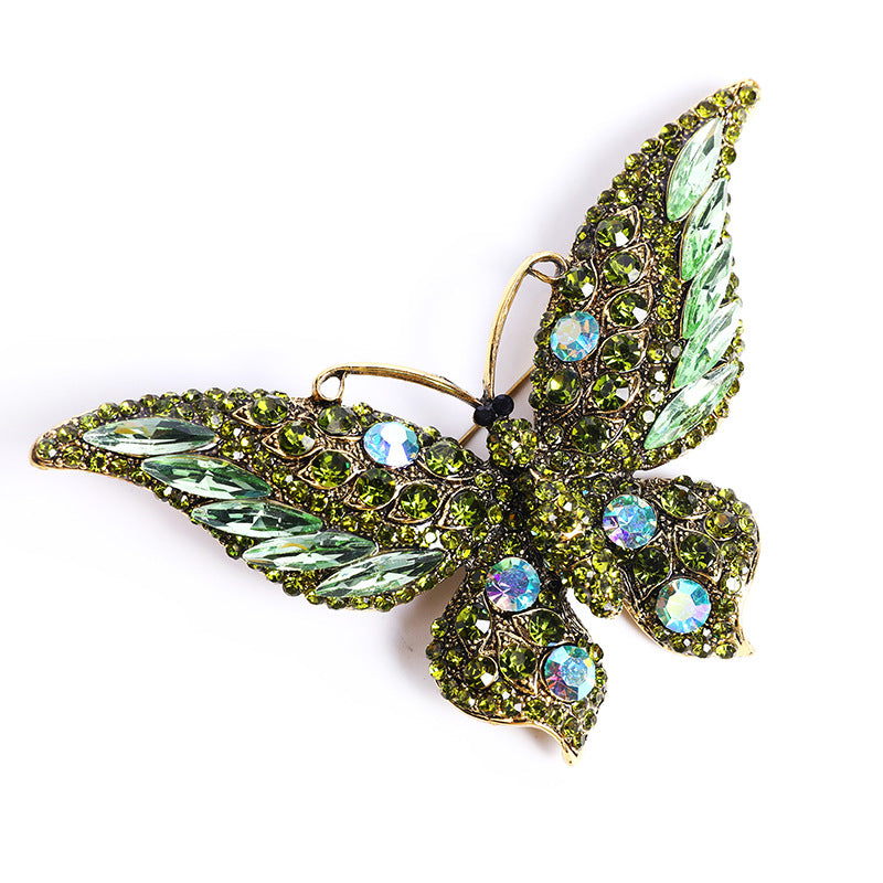 Broche grande de mariposa de cristal de animales de moda