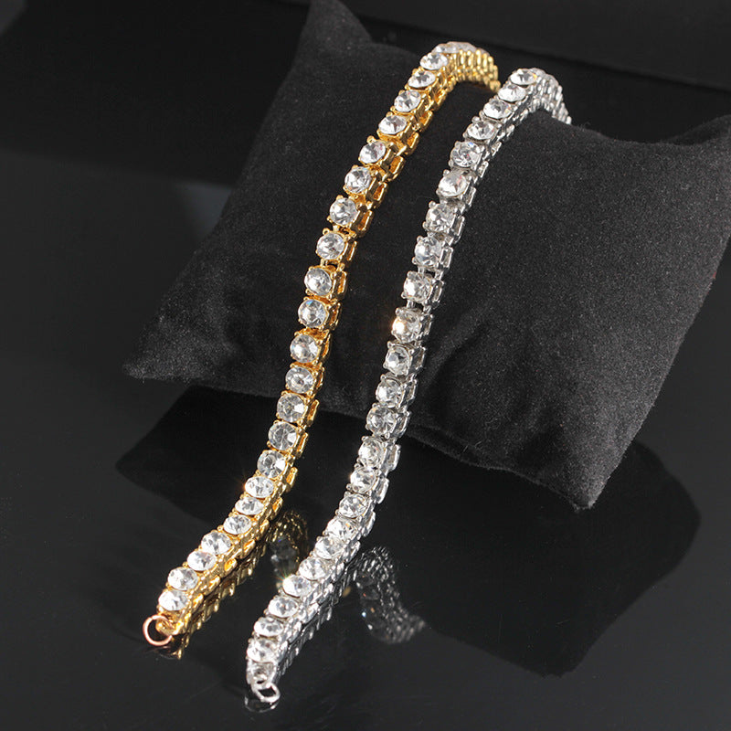 Pulsera de diamantes de una sola fila estilo Hip-Hop para hombre