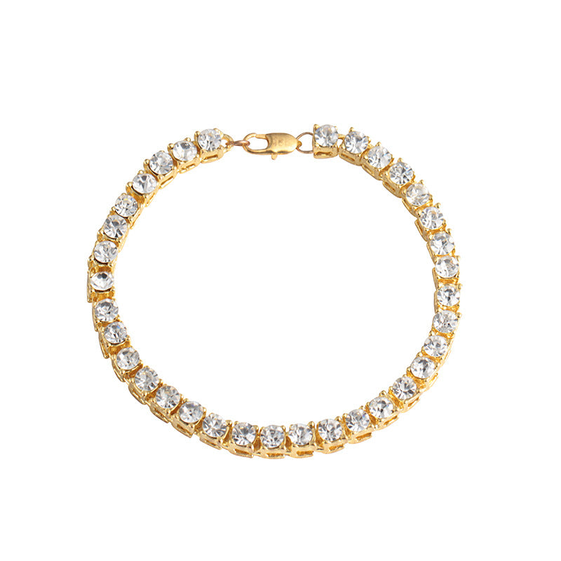 Pulsera de diamantes de una sola fila estilo Hip-Hop para hombre