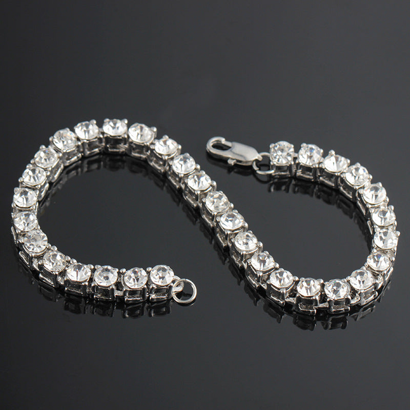 Pulsera de diamantes de una sola fila estilo Hip-Hop para hombre