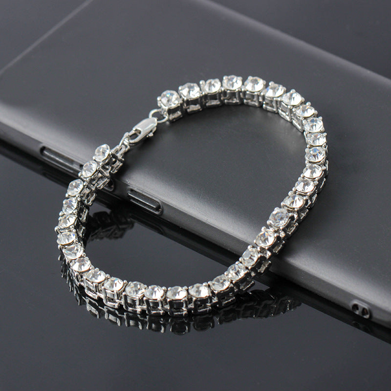 Pulsera de diamantes de una sola fila estilo Hip-Hop para hombre