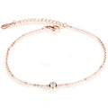 JeeMango Cubic Zirkonia Fußkettchen Roségold Armband Fußkette Edelstahl Knöchelkette Damen Schmuck JA19034