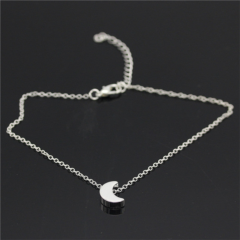 Tobillera de luna Tobillera con dije Tobillera de playa Tobillera minimalista de moda