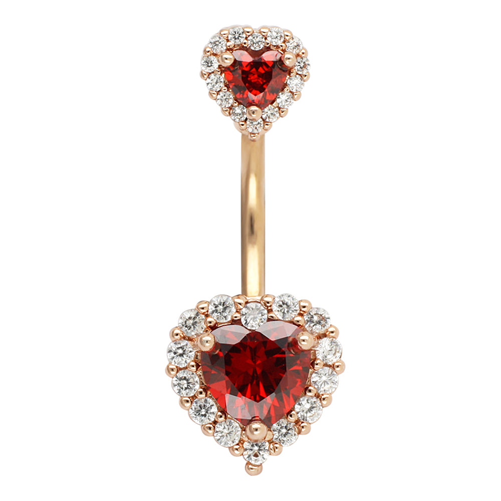 Anillos de botón Joyas para el vientre Barra para el ombligo Perforación 14G Acero quirúrgico Corazón 316L Mujeres
