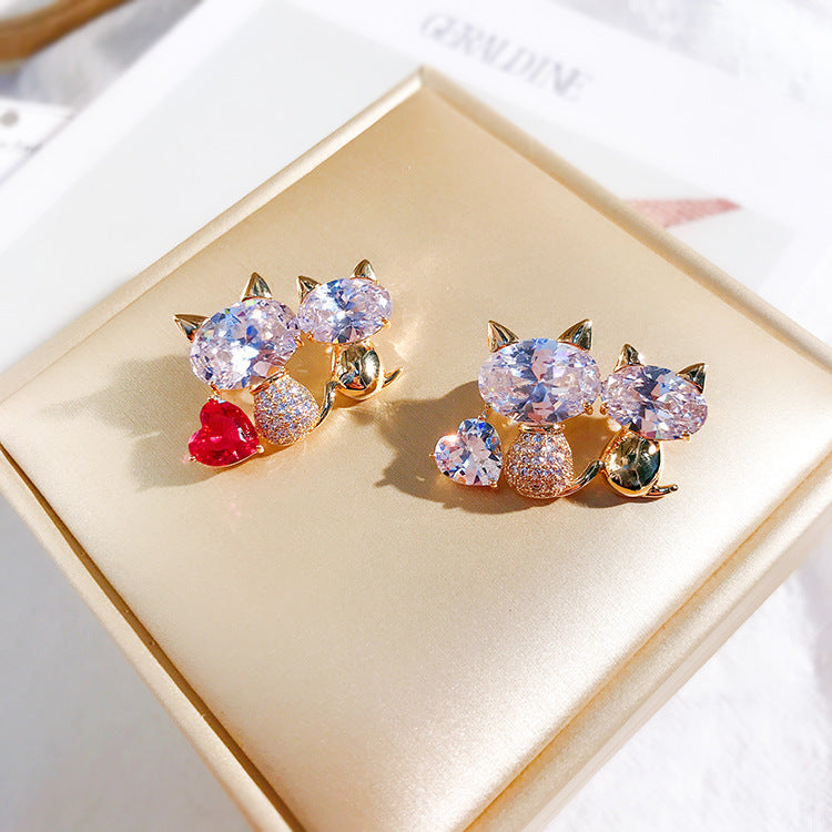Nuevo producto: Bonito broche elegante de pareja de gatitos de dibujos animados para hombres y mujeres