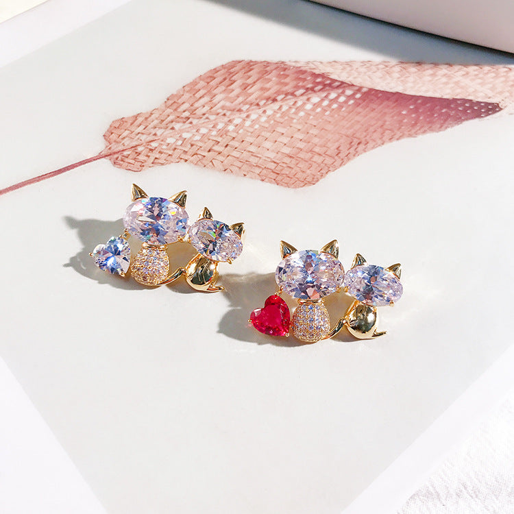 Nuevo producto: Bonito broche elegante de pareja de gatitos de dibujos animados para hombres y mujeres