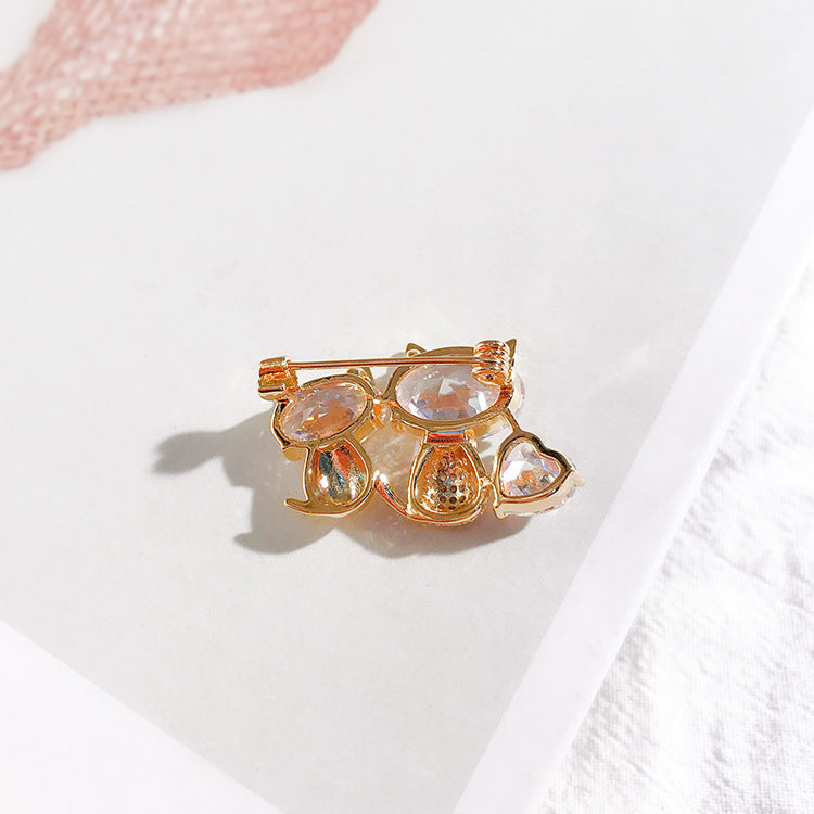 Nuevo producto: Bonito broche elegante de pareja de gatitos de dibujos animados para hombres y mujeres