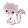 Katzenbrosche, niedliche Tier-Fuchsbrosche, Kristall-Opal-Brosche