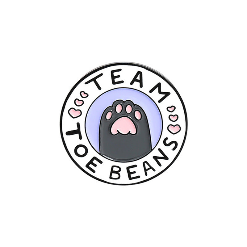 Insignia de pata de gato, pata de perro, caricatura de cariño