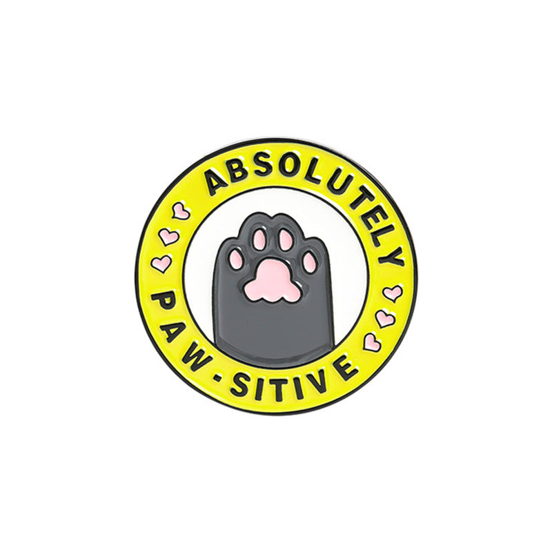 Insignia de pata de gato, pata de perro, caricatura de cariño