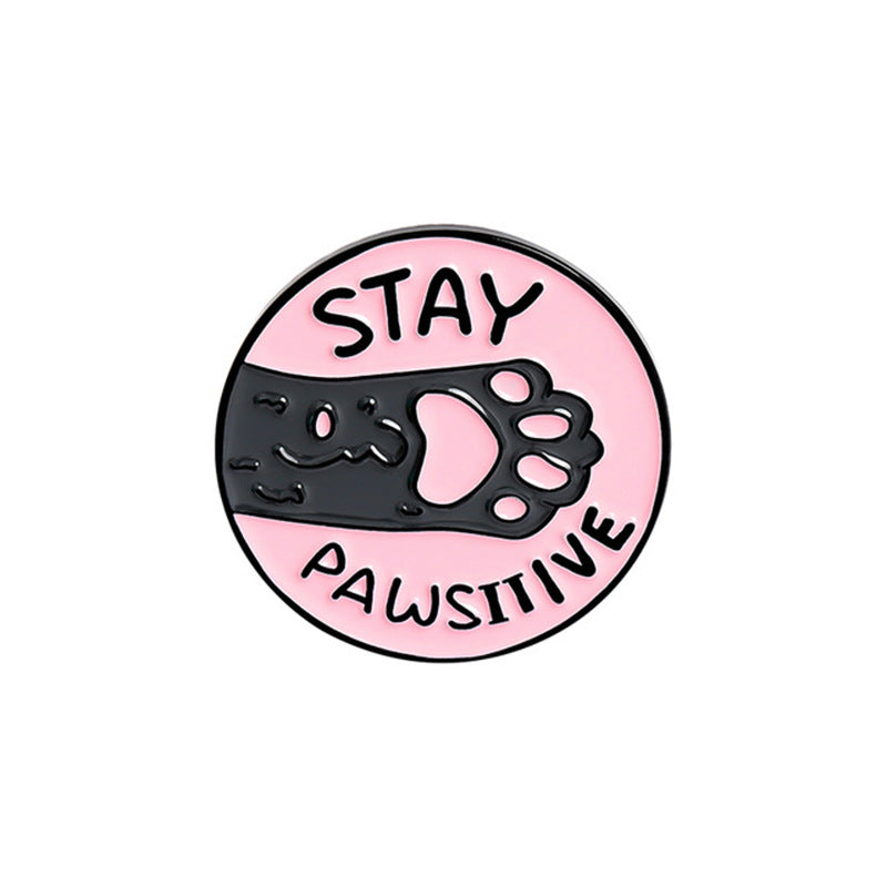Insignia de pata de gato, pata de perro, caricatura de cariño