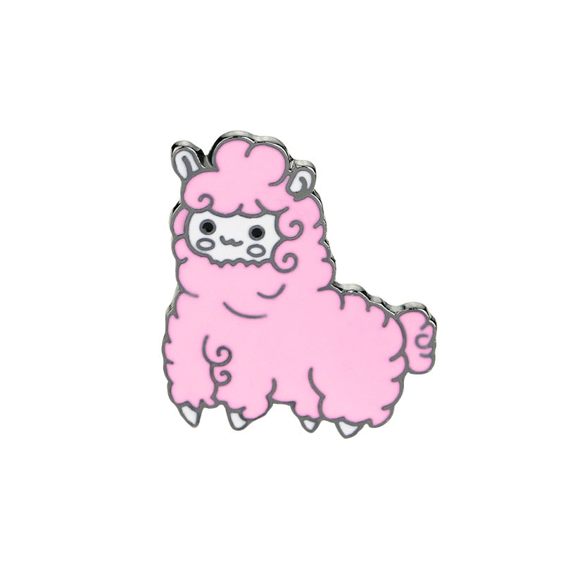 QIHE JEWELRY Alpaca Pin Sheep Brooches Cartoon Brooch Badges Lapel Pin Cute Kawaii Jewelry For Girls Alpaca Jewelry