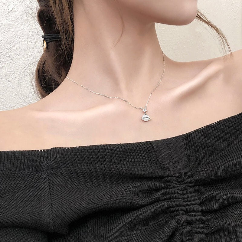 Wedding Planet Pendant Necklace for Women Real