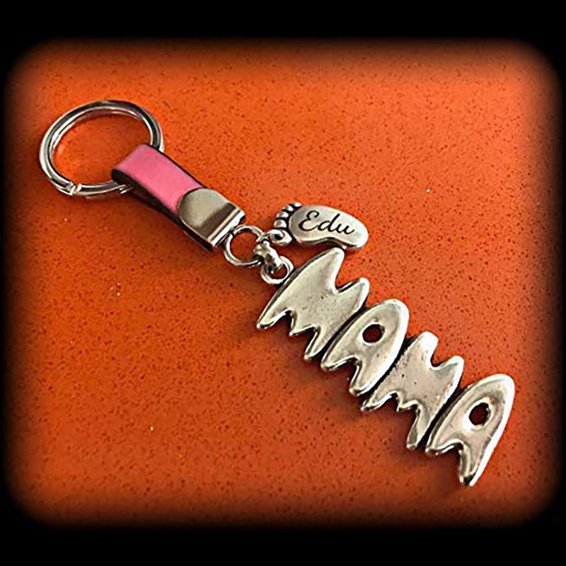 Nueva personalización de llaveros de cuero europeos y americanos, regalo para el Día de la Madre