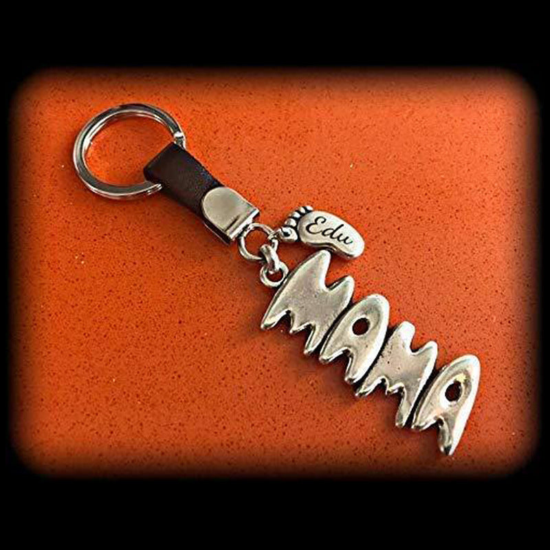 Nueva personalización de llaveros de cuero europeos y americanos, regalo para el Día de la Madre