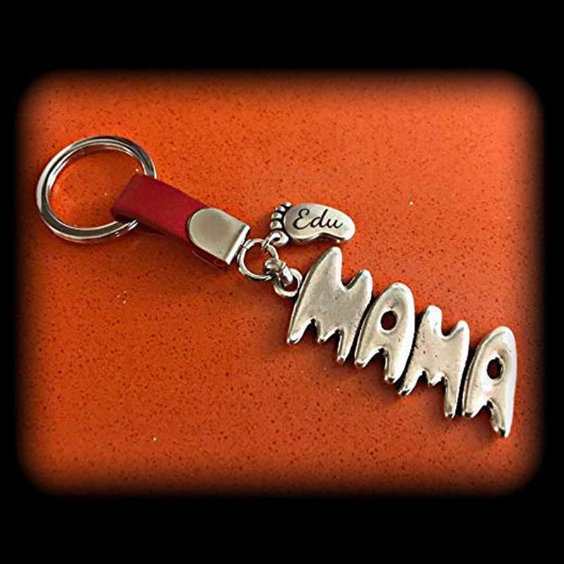 Nueva personalización de llaveros de cuero europeos y americanos, regalo para el Día de la Madre