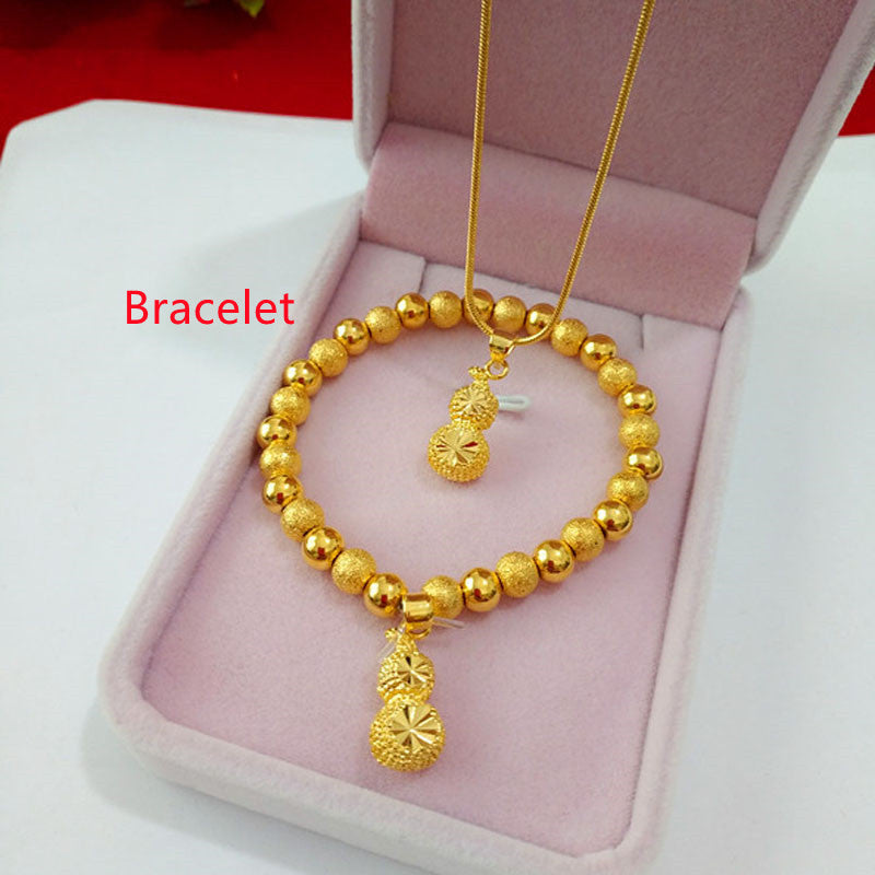 Collar con colgante de calabaza pequeña chapado en oro, oro de arena