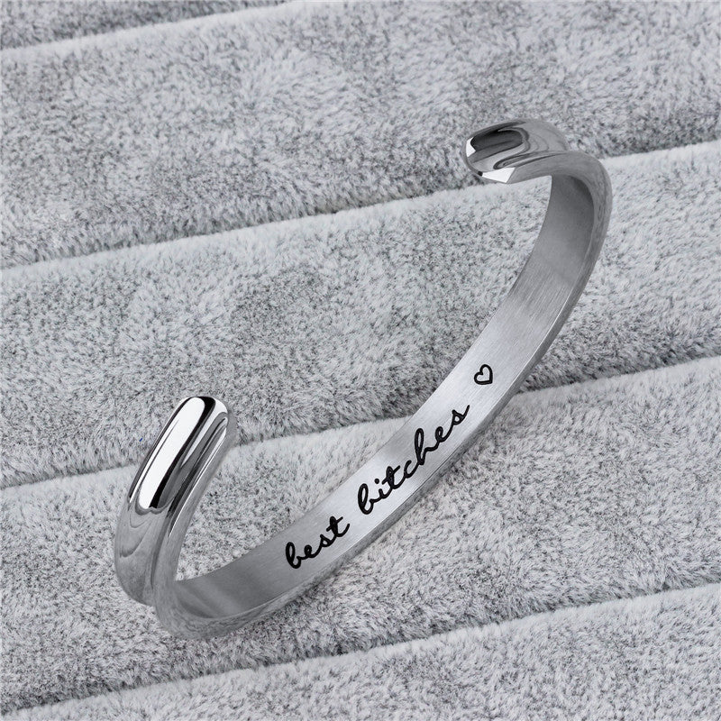Pulseras de moda de acero inoxidable para niñas Mejores amigas