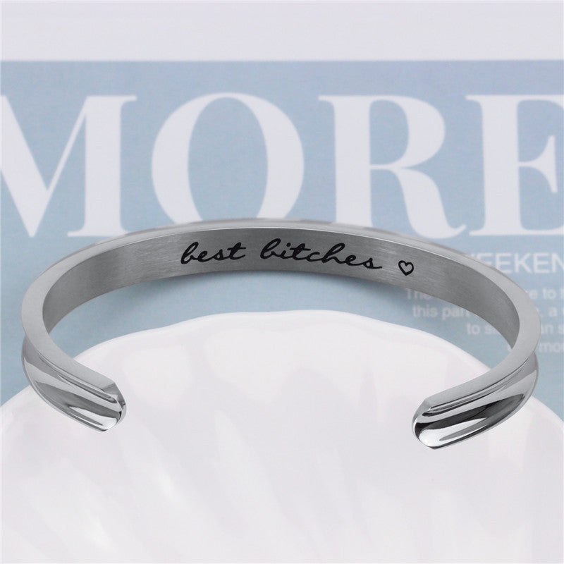 Pulseras de moda de acero inoxidable para niñas Mejores amigas