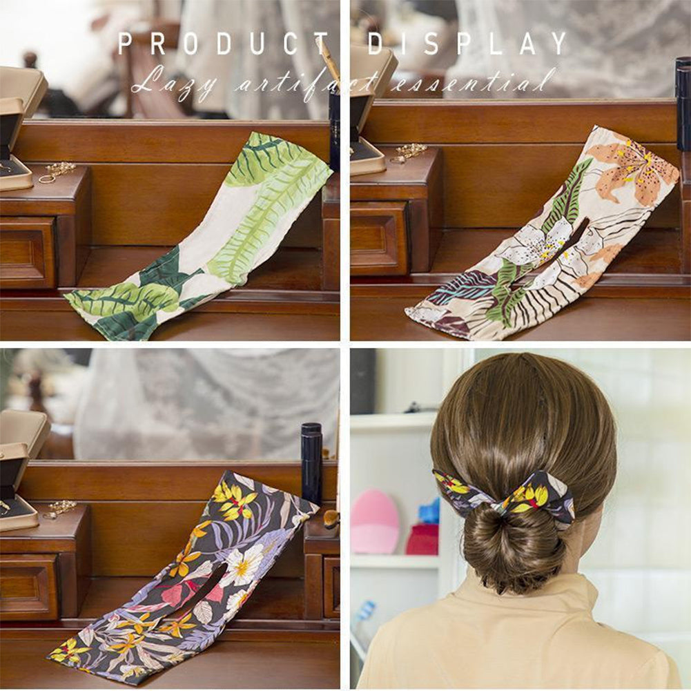 Diadema estampada con rizador de pelo estilo lazo vintage francés