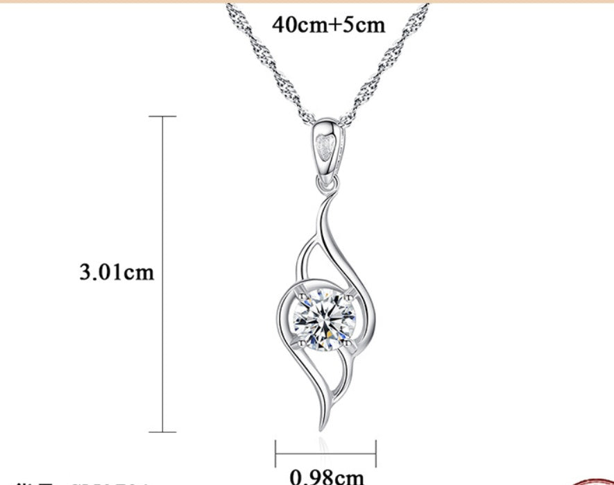 Collar con colgante de plata S925 para mujer