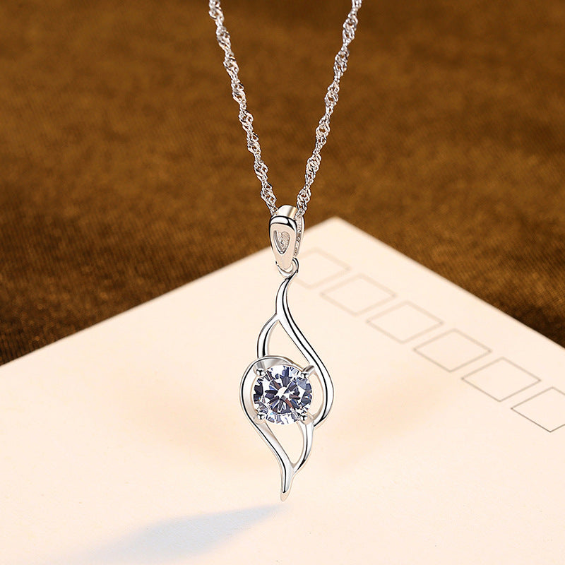 Collar con colgante de plata S925 para mujer