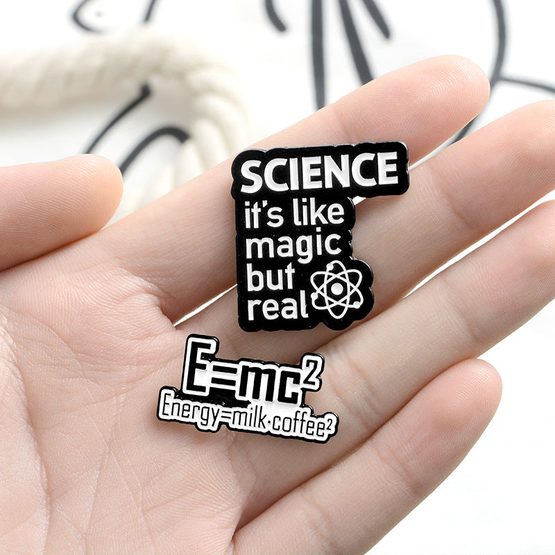 Broche de Ecuación Leche Café Física Energía Ciencia Magia