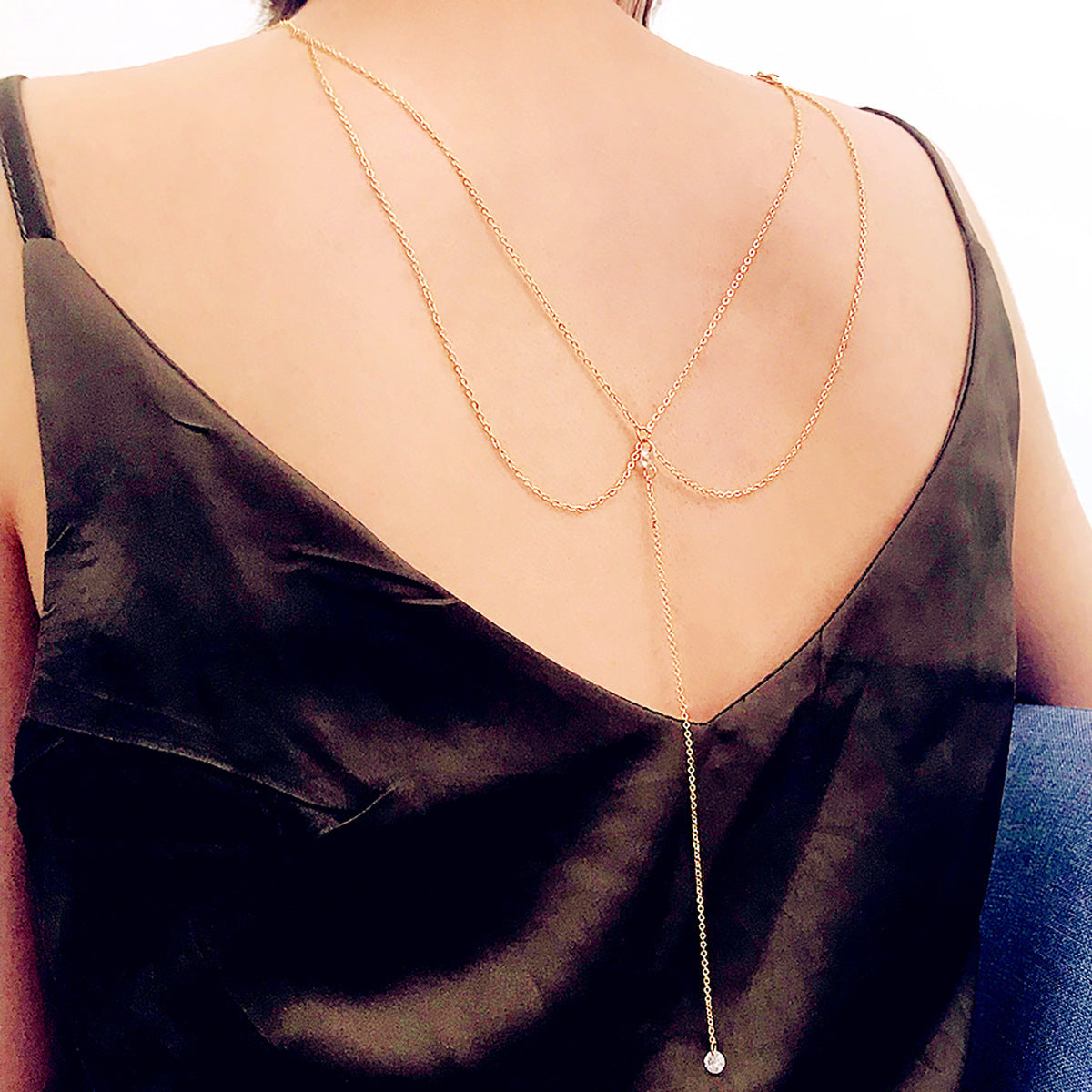 Mode Neue Halskette Rücken Kette Einfache Sexy Quaste Körperkette Street Halskette