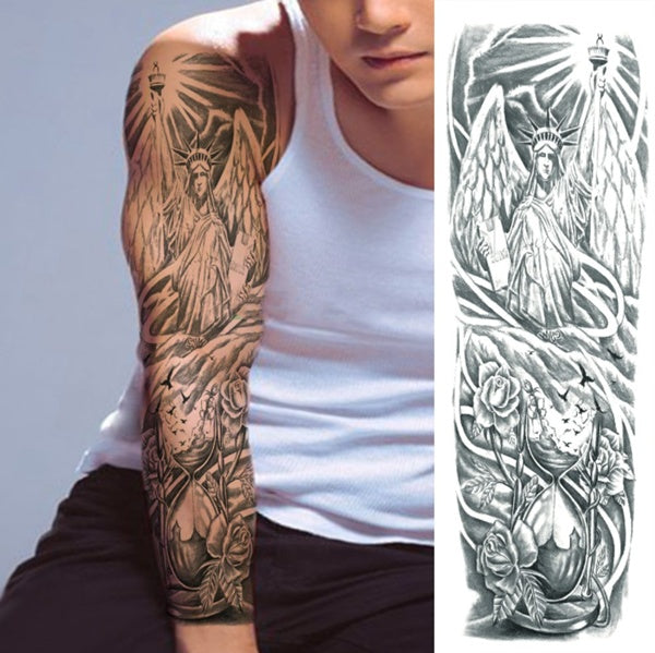 Adhesivo de tatuaje para el brazo, adhesivo de tatuaje de brazo completo