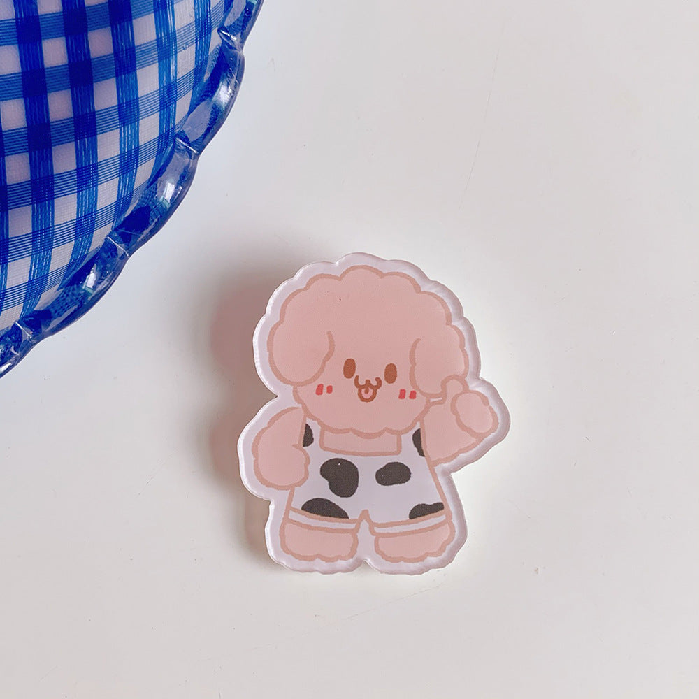 Kreative Cartoon Acryl Brosche Mädchen Accessoires Kleidung Tasche Anhänger