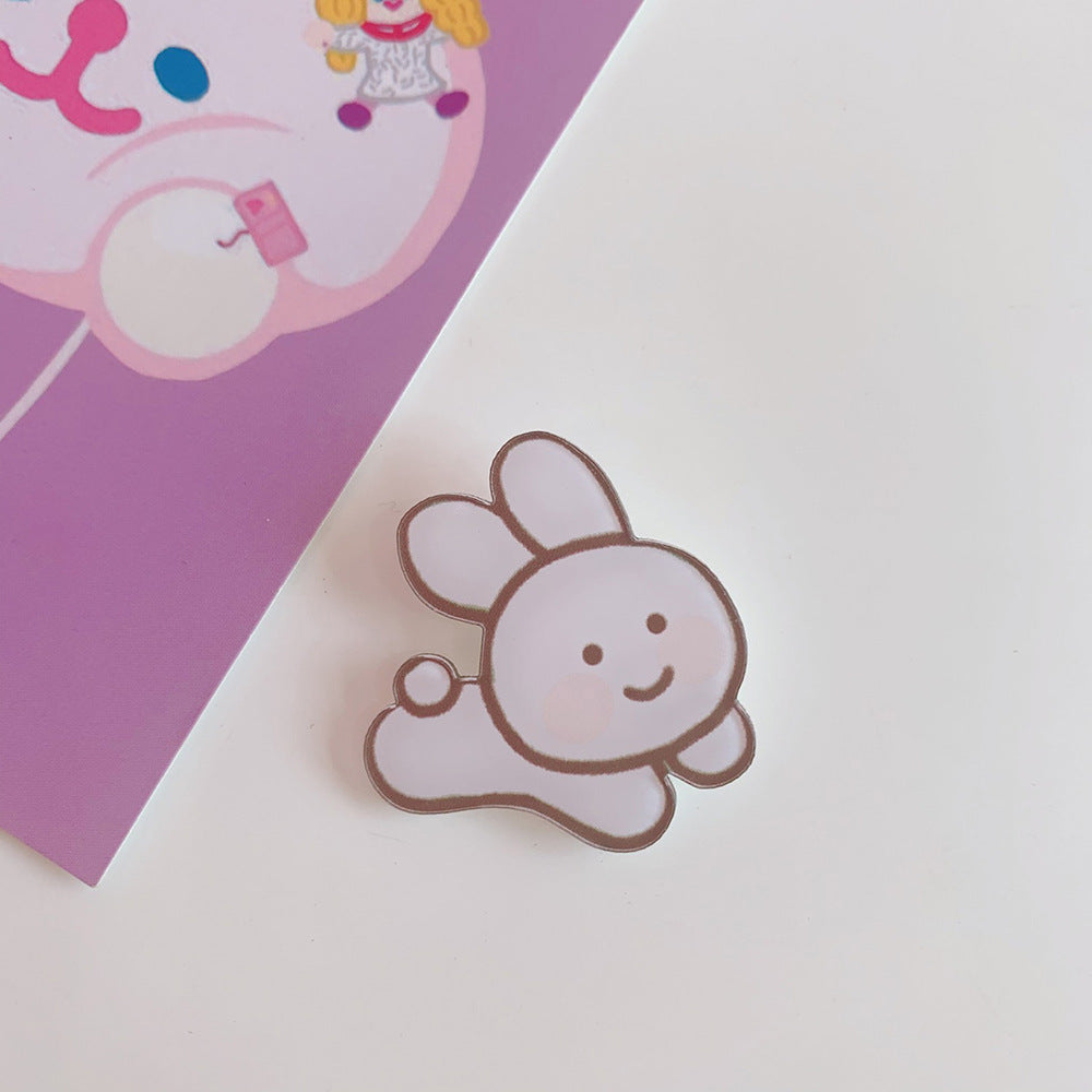 Kreative Cartoon Acryl Brosche Mädchen Accessoires Kleidung Tasche Anhänger