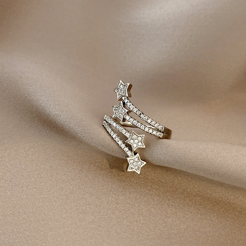 Mehrschichtiger Mikro-Inlay-Fünfstern-Zirkonia-Ring
