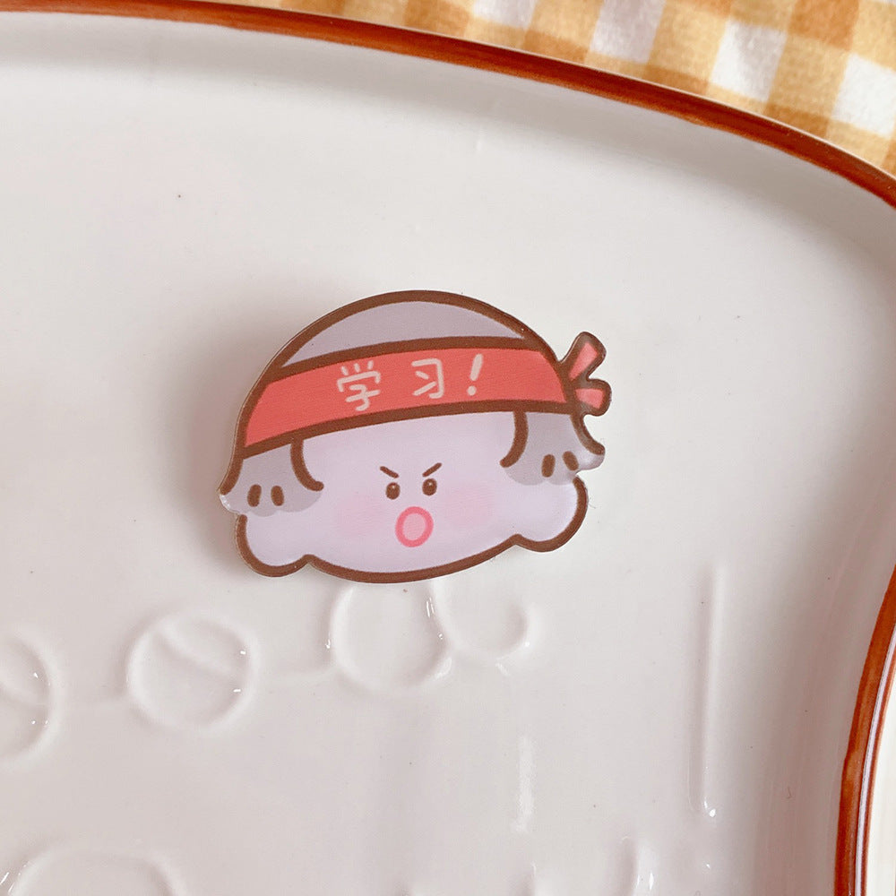 Broche de acrílico de dibujos animados creativos, accesorios para niña, colgante para ropa, insignia, pin
