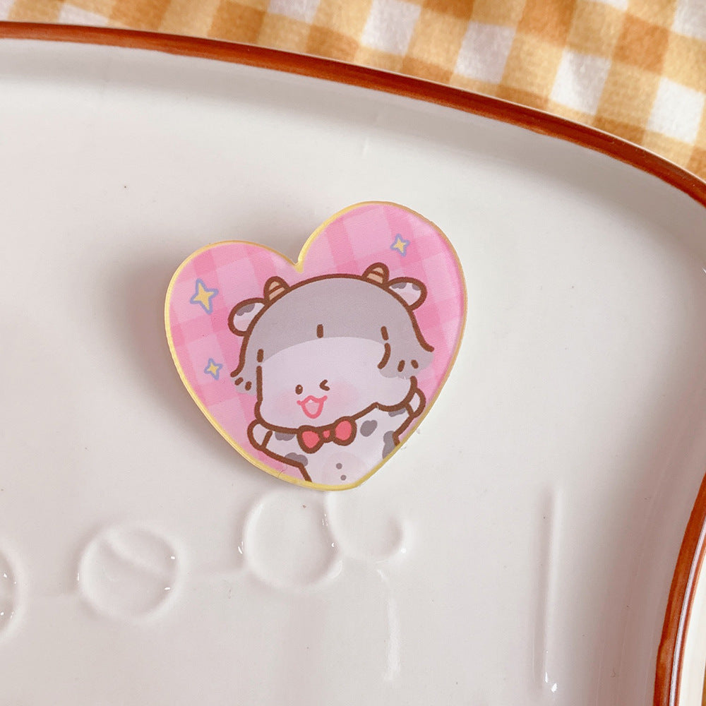 Broche de acrílico de dibujos animados creativos, accesorios para niña, colgante para ropa, insignia, pin