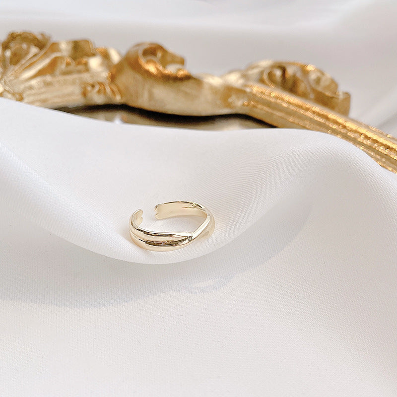 Kreuzring weiblich leichte Luxus Nische Design Sinn Metall Zeigefinger